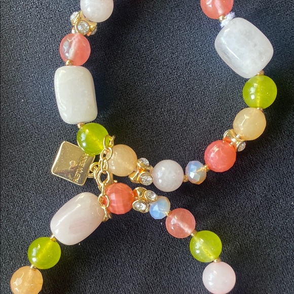 Anne Klein Pink and Orange Beaded Necklace - Picture 7 of 8